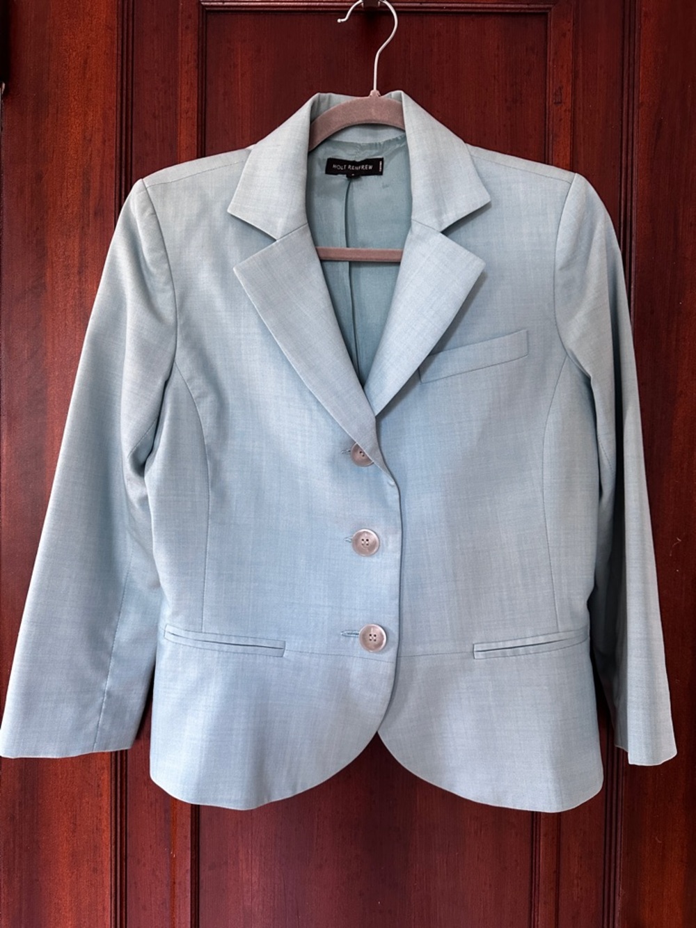 Holt Renfrew Light Blue Tailored Women's Blazer